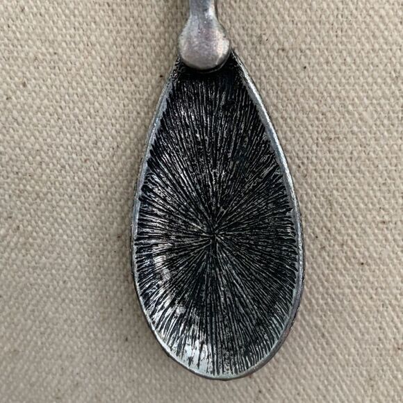 Teardrop Hammered Silver-Tone Handmade Pendant Necklace – Boho Tribal Jewelry - Picture 6 of 8